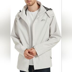 men's lightweight waterproof hooded outdoor raincoat shell jacket 3X